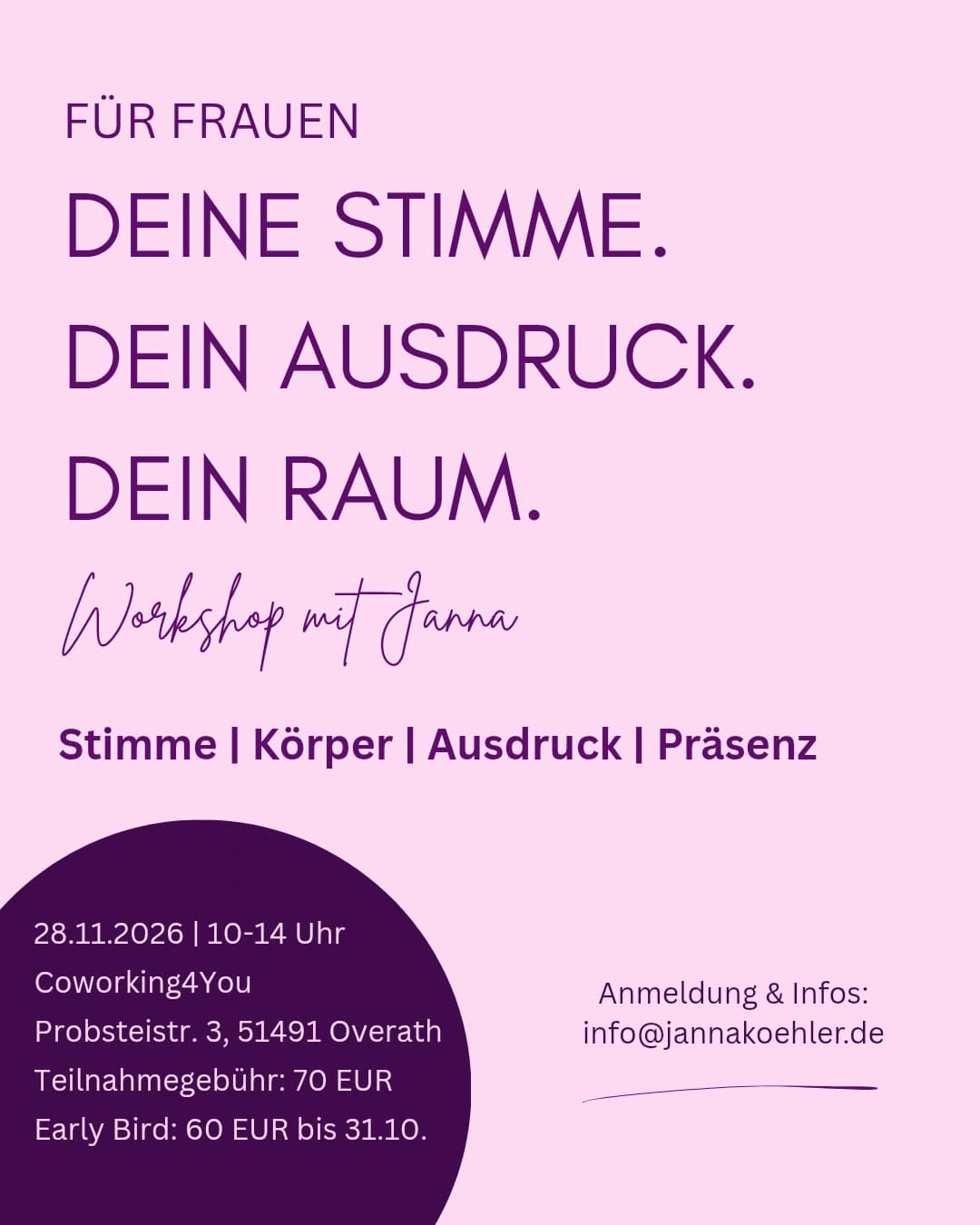 Deine Stimme. Dein Ausdruck. Dein Raum.