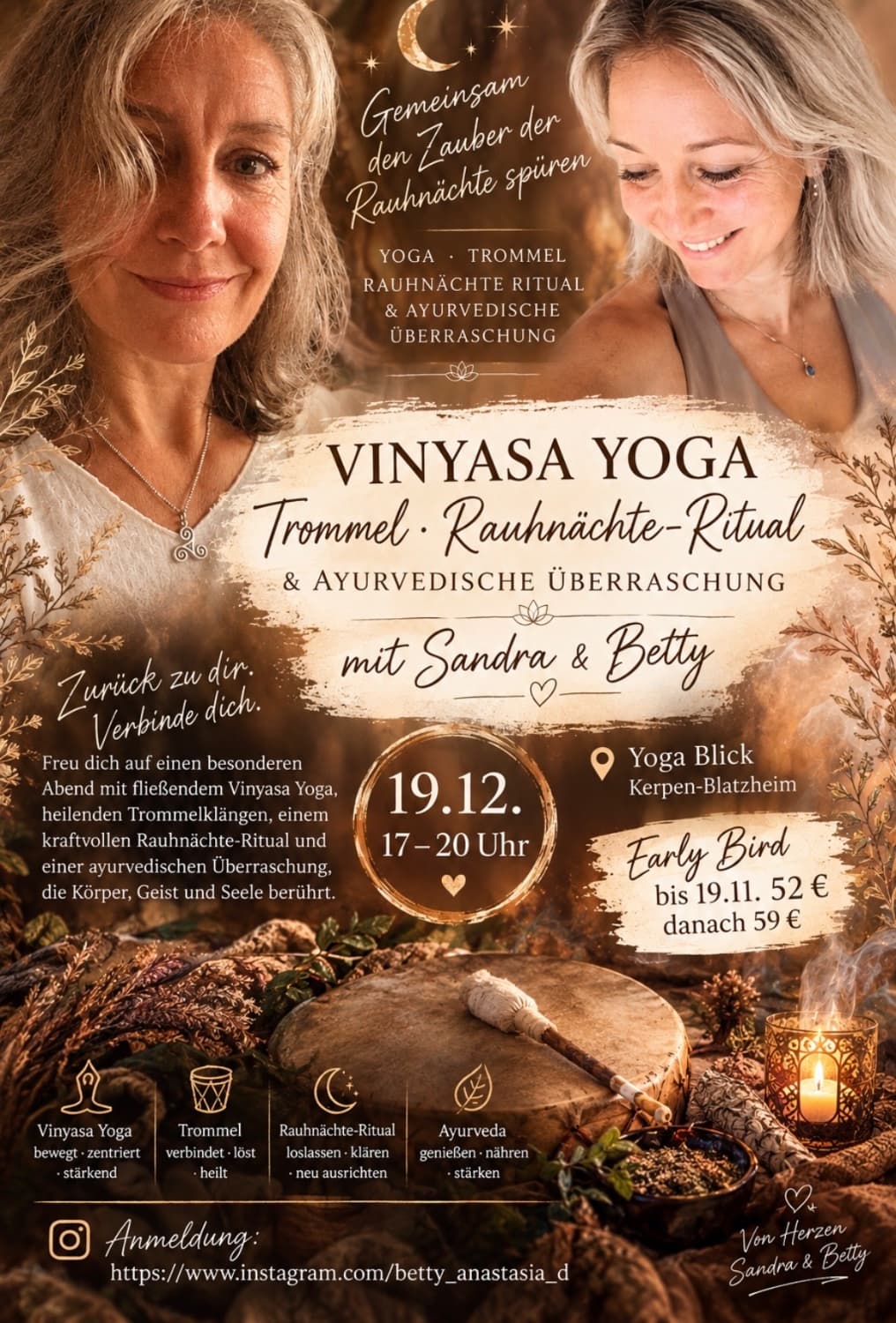 Im Rhytmus der Seele ; Ein Rauhnächte-Ritual mit Vinyasa Yoga, schamanischer Trommel und Klangreise