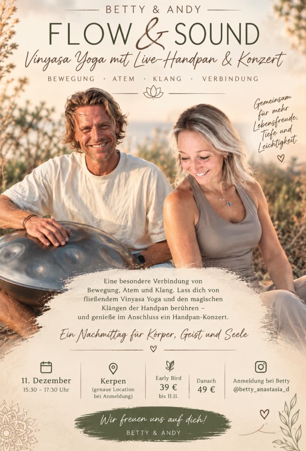 Flow & Sound, Vinyasa Yoga und Live Handpan